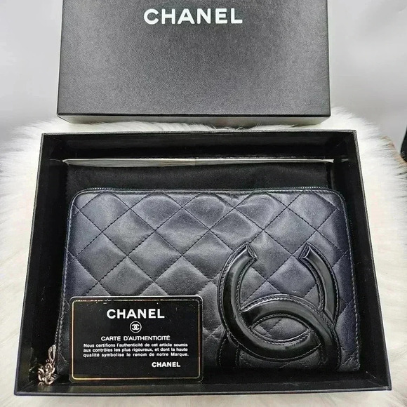 Chanel  Black Quilted Leather Cambon Ligne Zippy Organizer Wallet - Picture 1 of 15
